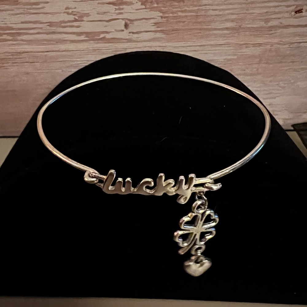 Lucky Charm Bracelet With Lucky Four Leafed Clover and a Tiny Heart